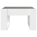 sofabord med Infinity LED-lys 50x53x30 cm hvid