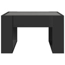 sofabord med Infinity LED-lys 50x53x30 cm sort