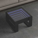 sofabord med Infinity LED-lys 50x53x30 cm sort