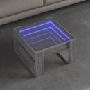 sofabord med Infinity LED-lys 50x53x30 cm grå sonoma-eg