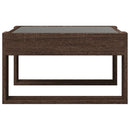 sofabord med Infinity LED-lys 50x53x30 cm brun egetræsfarve