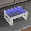 sofabord med Infinity LED-lys 70x53x30 cm hvid