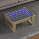 sofabord med Infinity LED-lys 70x53x30 cm sonoma-eg