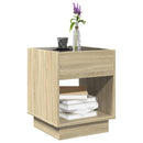 sofabord med Infinity LED-lys 40x40x50 cm sonoma-eg