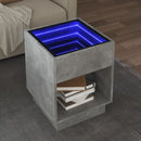 sofabord med Infinity LED-lys 40x40x50 cm betongrå