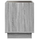 sofabord med Infinity LED-lys 50x50x50 cm grå sonoma-eg