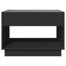 sofabord med Infinity LED-lys 70x50x50 cm sort
