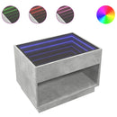 sofabord med Infinity LED-lys 70x50x50 cm betongrå