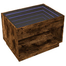 sofabord med Infinity LED-lys 70x50x50 cm røget egetræsfarve