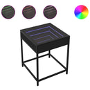 sofabord med Infinity LED-lys 40x40x51 cm sort