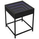 sofabord med Infinity LED-lys 40x40x51 cm sort