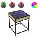 sofabord med Infinity LED-lys 40x40x51 cm sonoma-eg