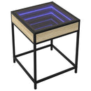 sofabord med Infinity LED-lys 40x40x51 cm sonoma-eg