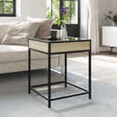 sofabord med Infinity LED-lys 40x40x51 cm sonoma-eg