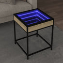 sofabord med Infinity LED-lys 40x40x51 cm sonoma-eg
