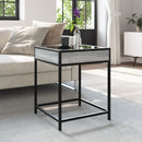sofabord med Infinity LED-lys 40x40x51 cm grå sonoma-eg