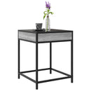 sofabord med Infinity LED-lys 40x40x51 cm grå sonoma-eg