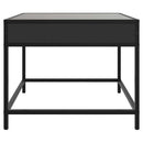 sofabord med Infinity LED-lys 50x50x41 cm sort