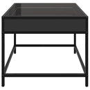 sofabord med Infinity LED-lys 50x50x41 cm sort