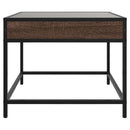sofabord med Infinity LED-lys 50x50x41 cm brun egetræsfarve