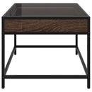 sofabord med Infinity LED-lys 50x50x41 cm brun egetræsfarve