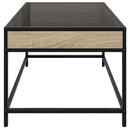sofabord med Infinity LED-lys 70x50x41 cm sonoma-eg