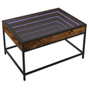 sofabord med Infinity LED-lys 70x50x41 cm røget egetræsfarve