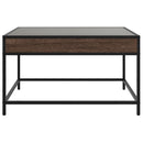 sofabord med Infinity LED-lys 70x50x41 cm brun egetræsfarve