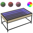 sofabord med Infinity LED-lys 90x50x41 cm sonoma-eg