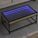 sofabord med Infinity LED-lys 90x50x41 cm sonoma-eg