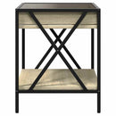 sofabord med Infinity LED-lys 40x40x49 cm sonoma-eg