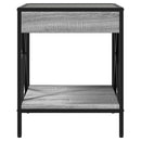 sofabord med Infinity LED-lys 40x40x49 cm grå sonoma-eg