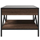 sofabord med Infinity LED-lys 50x50x38 cm brun egetræsfarve