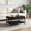 sofabord med Infinity LED-lys 70x50x38 cm sort
