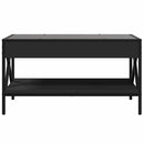 sofabord med Infinity LED-lys 70x50x38 cm sort