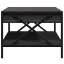 sofabord med Infinity LED-lys 70x50x38 cm sort
