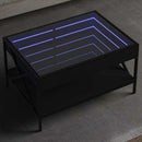 sofabord med Infinity LED-lys 70x50x38 cm sort