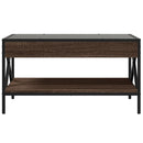 sofabord med Infinity LED-lys 70x50x38 cm brun egetræsfarve