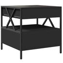 sofabord med Infinity LED-lys 50x50x51 cm sort