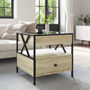 sofabord med Infinity LED-lys 50x50x51 cm sonoma-eg