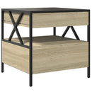 sofabord med Infinity LED-lys 50x50x51 cm sonoma-eg