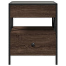 sofabord med Infinity LED-lys 40x40x51 cm brun egetræsfarve