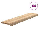 trappemåtter 4 stk ubehandlet 110x25x2 cm massivt egetræ