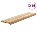 trappemåtter 16 stk ubehandlet 110x25x2 cm massivt egetræ