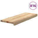 trappemåtter 16 stk ubehandlet 70x30x2 cm massivt egetræ