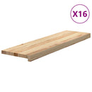 trappemåtter 16 stk ubehandlet 90x30x2 cm massivt egetræ