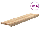trappemåtter 16 stk ubehandlet 110x30x2 cm massivt egetræ