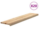 trappemåtter 20 stk ubehandlet 120x30x2 cm massivt egetræ