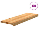 trappemåtter 8 stk lysebrun 80x30x2 cm massivt egetræ