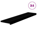 trappemåtter 4 stk. brunsort 110x25x2 cm massivt egetræ